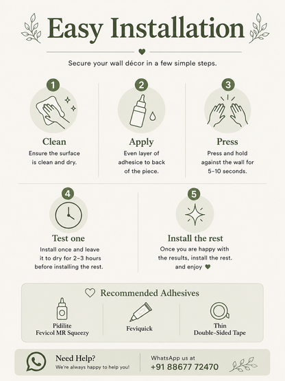 Easy installation guide for Tropical and Exotic Animal Wall Decor Set using suitable wall adhesive