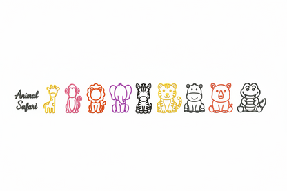 Safari Animal Wall Decor Set featuring 11 handcrafted minimalist animal wall decorations